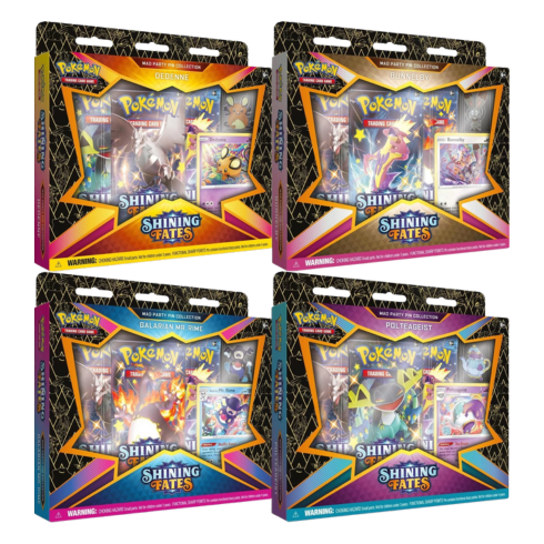 Pokemon TCG Shining Fates Mad Party Pin Collection Box (Set of 4) - Trading Card Games