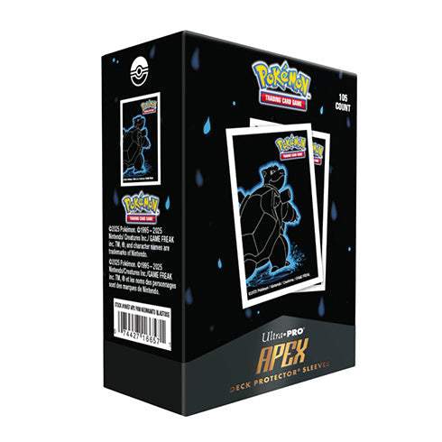 Pokemon Neon Kanto 105ct APEX Deck Protector Sleeves Blastoise - Sleeves
