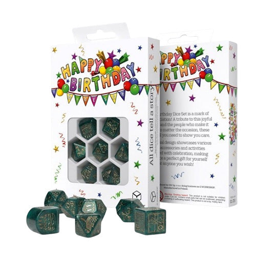 Q Workshop Happy Birthday Balloons Dice Set 7 - Dice & Accessories
