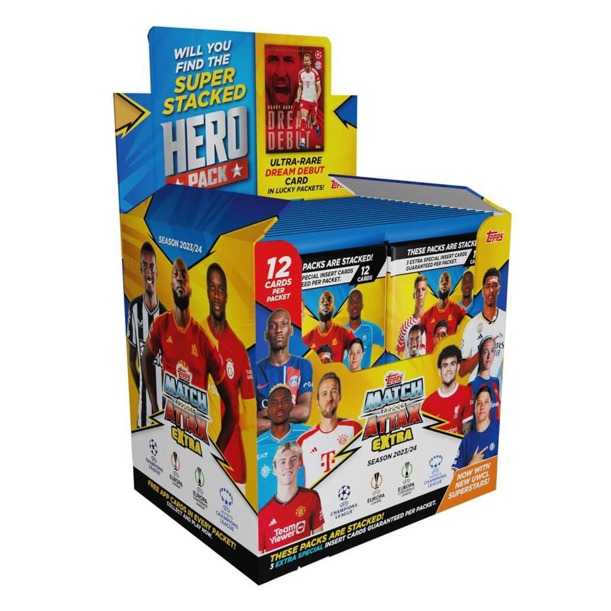 UEFA Match Attax EXTRA Champions League 2023/2024 Edition Trading Card Booster Box Display - Sports Cards