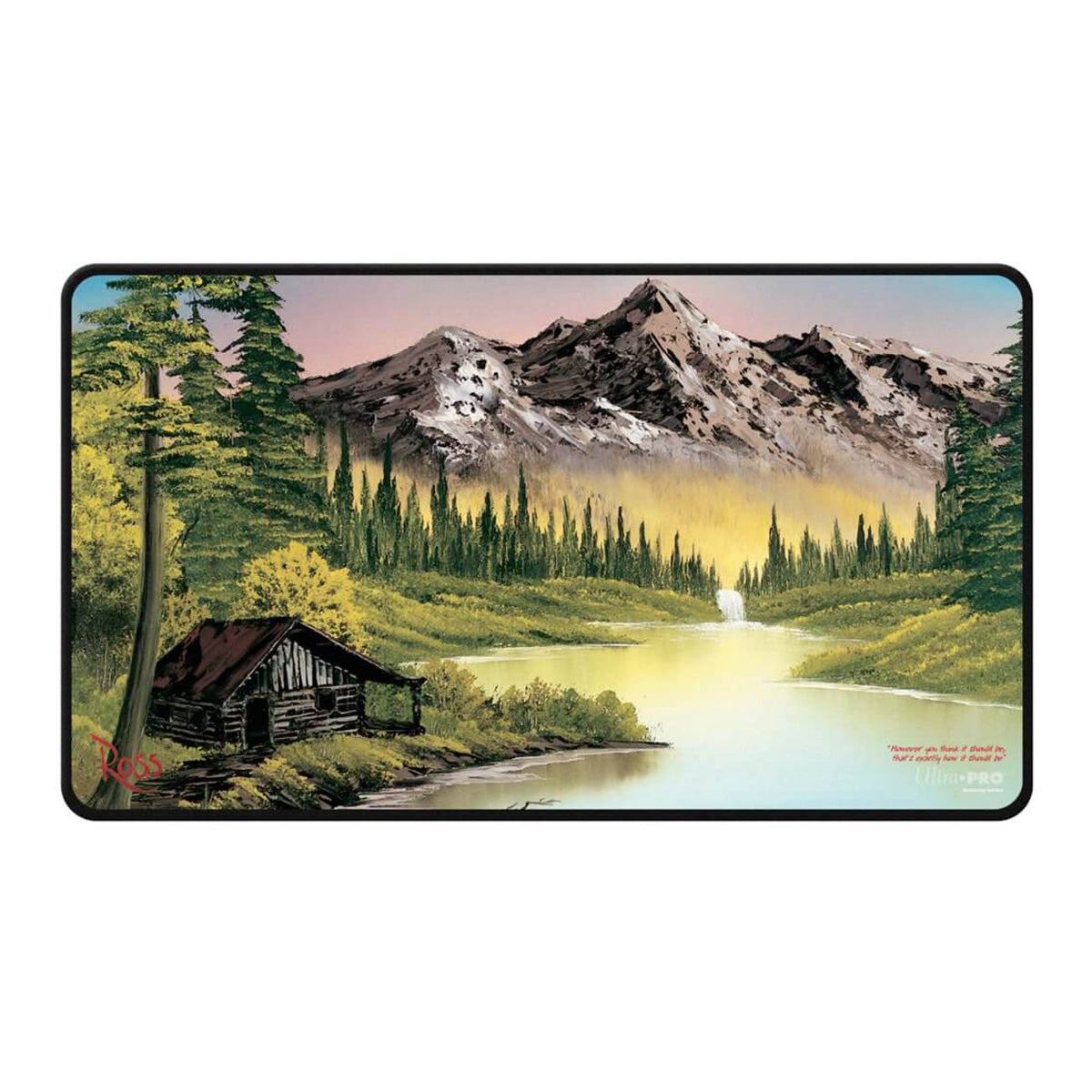 ULTRA PRO Bob Ross Collection Mountain Retreat Black Stitched Playmat - Playmats