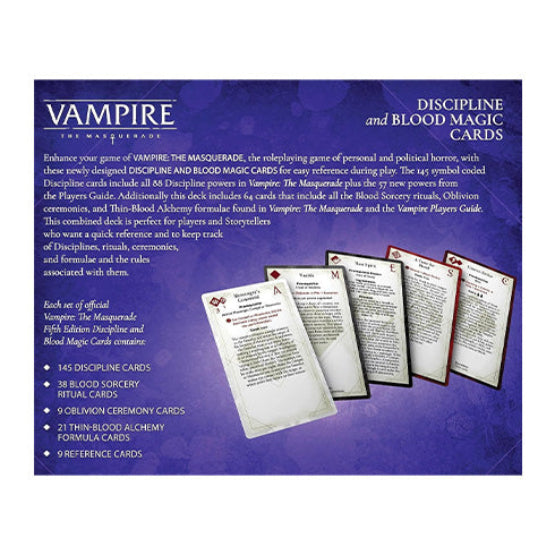 Vampire: The Masquerade 5th Edition - Discipline and Blood Magic Cards - Role Playing Games - 2