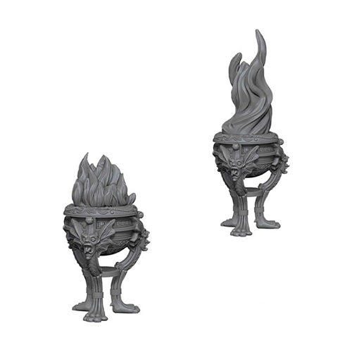 WizKids Deep Cuts Unpainted Miniatures Braziers - Miniatures