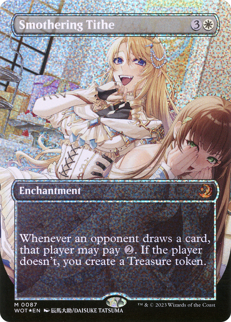 FOIL Smothering Tithe (Anime Borderless) (Confetti Foil) (WOT-087) - Wilds of Eldraine: Enchanting Tales - Magic The Gathering - Single Cards
