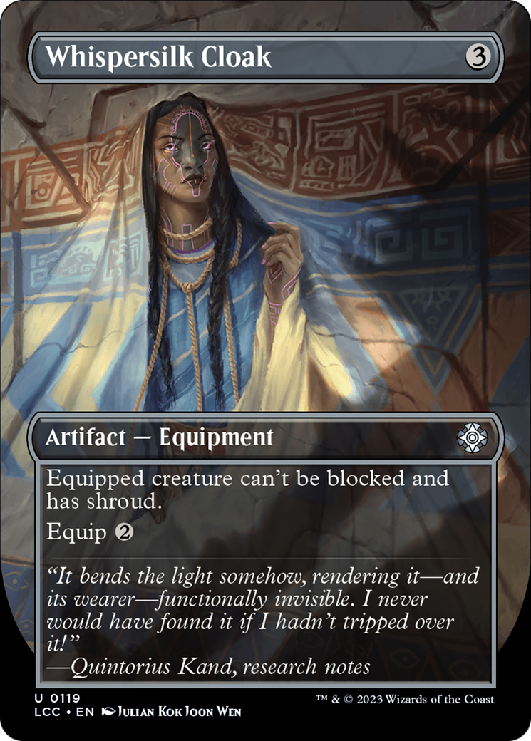 Whispersilk Cloak (Borderless) (LCC-119) - The Lost Caverns of Ixalan Commander - Magic The Gathering - Single Cards