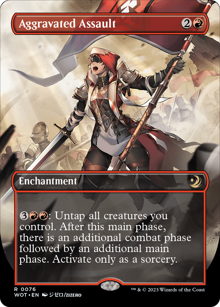 Aggravated Assault (Anime Borderless) (WOT-076) - Wilds of Eldraine: Enchanting Tales (Borderless) - Magic The Gathering - Single Cards