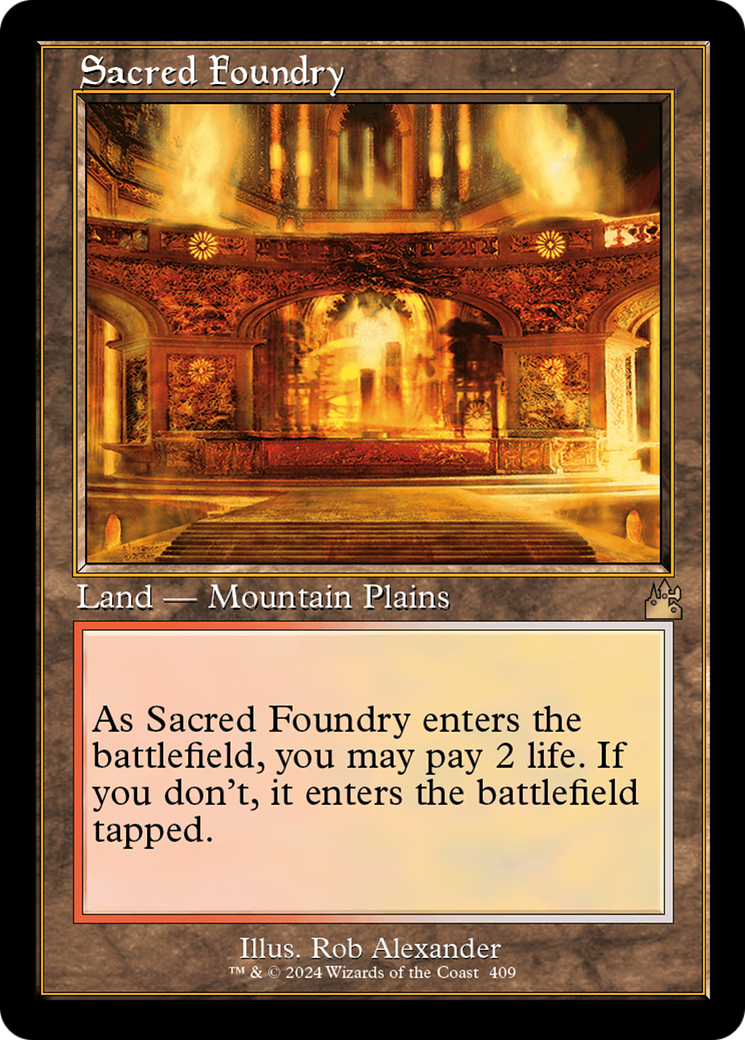 Sacred Foundry (Retro Frame) (RVR-409) - Ravnica Remastered - Magic The Gathering - Single Cards