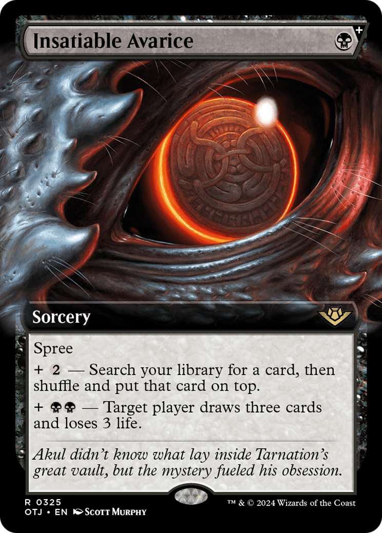 Insatiable Avarice (Extended Art) (OTJ-325) - Outlaws of Thunder Junction - Magic The Gathering - Single Cards