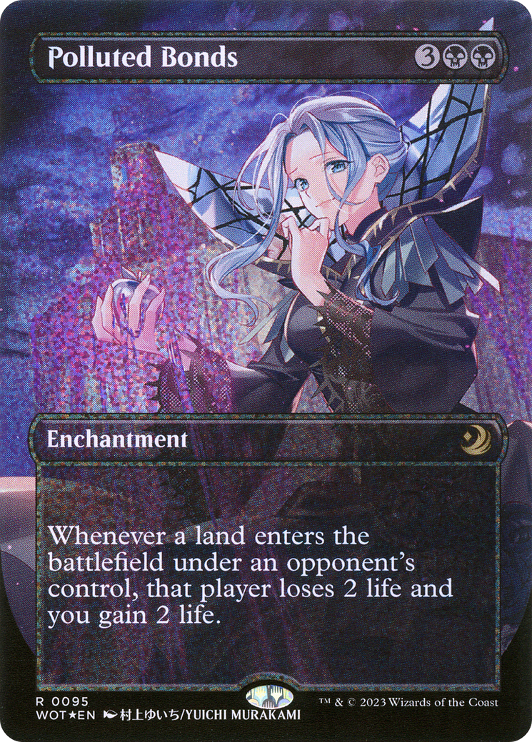 FOIL Polluted Bonds (Anime Borderless) (Confetti Foil) (WOT-095) - Wilds of Eldraine: Enchanting Tales - Magic The Gathering - Single Cards