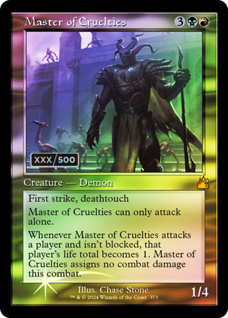 FOIL Master of Cruelties (Retro Frame) (Serial Numbered) (RVR-373) - Ravnica Remastered - Magic The Gathering - Single Cards