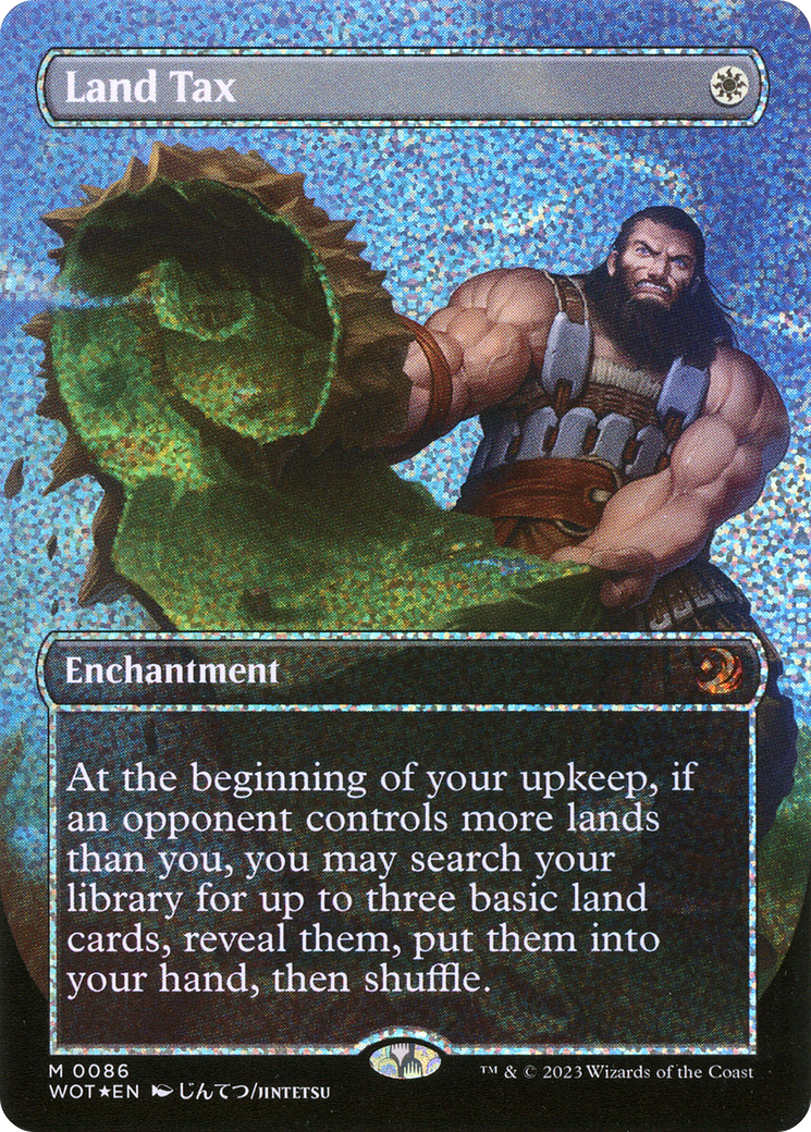 FOIL Land Tax (Anime Borderless) (Confetti Foil) (WOT-086) - Wilds of Eldraine: Enchanting Tales - Magic The Gathering - Single Cards