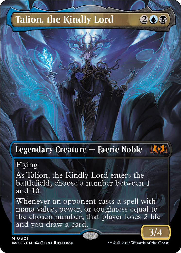 FOIL Talion, the Kindly Lord (Borderless) (WOE-301) - Wilds of Eldraine - Magic The Gathering - Single Cards