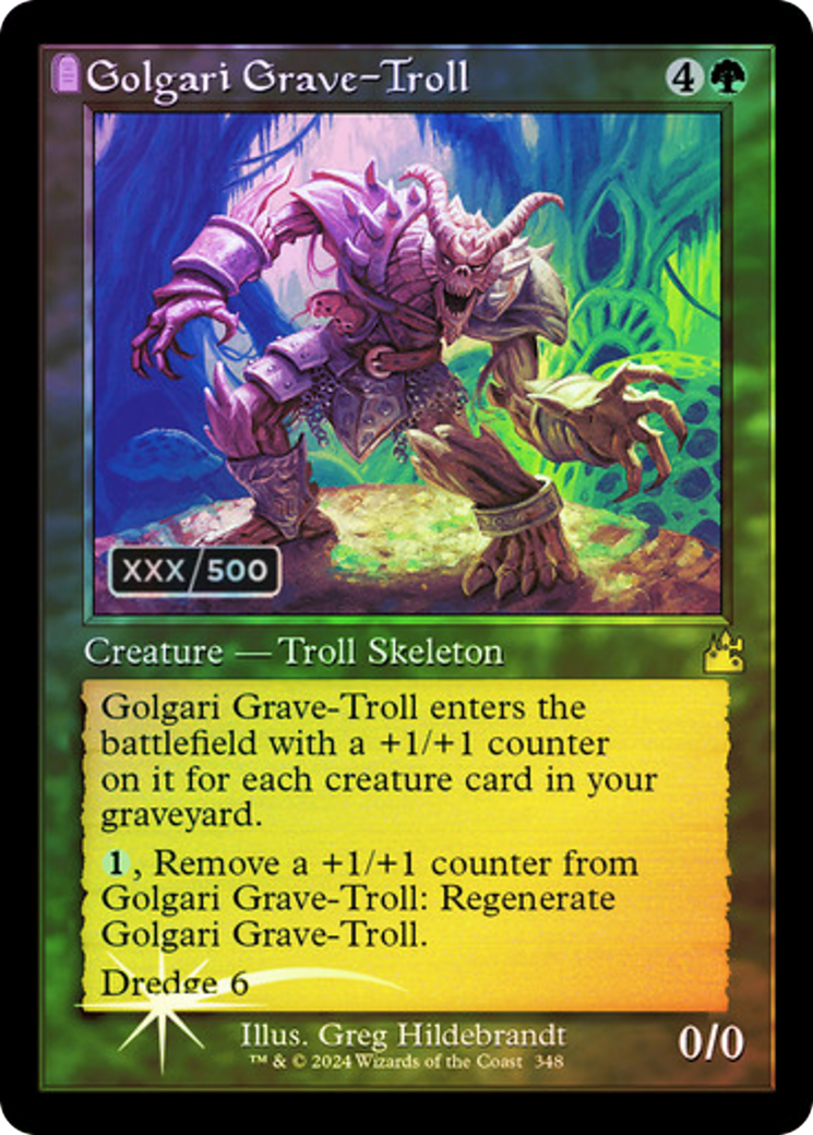 FOIL Golgari Grave-Troll (Retro Frame) (Serial Numbered) (RVR-348) - Ravnica Remastered - Magic The Gathering - Single Cards