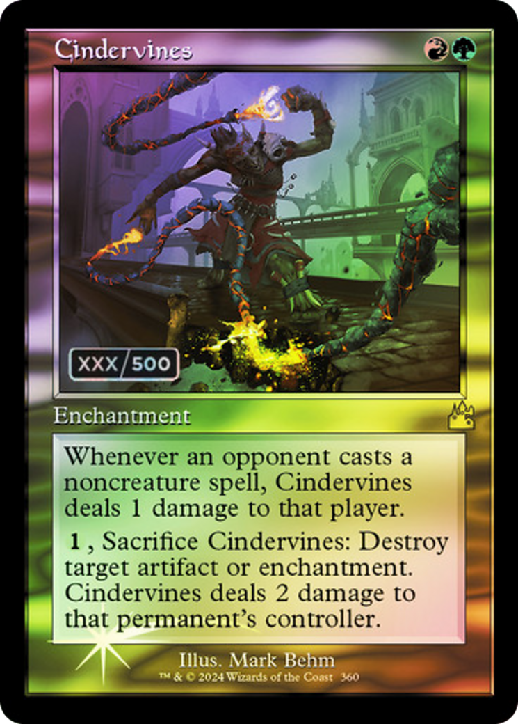 FOIL Cindervines (Retro Frame) (Serial Numbered) (RVR-360) - Ravnica Remastered - Magic The Gathering - Single Cards