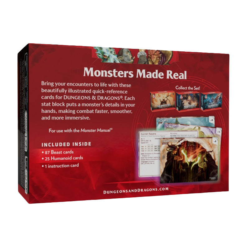 D&D Monsters Animals and NPCs Reference Cards - Role Playing Games - 5