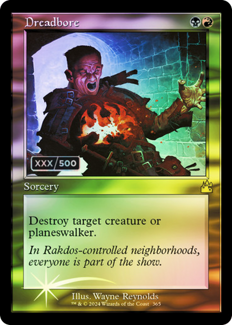 FOIL Dreadbore (Retro Frame) (Serial Numbered) (RVR-365) - Ravnica Remastered - Magic The Gathering - Single Cards