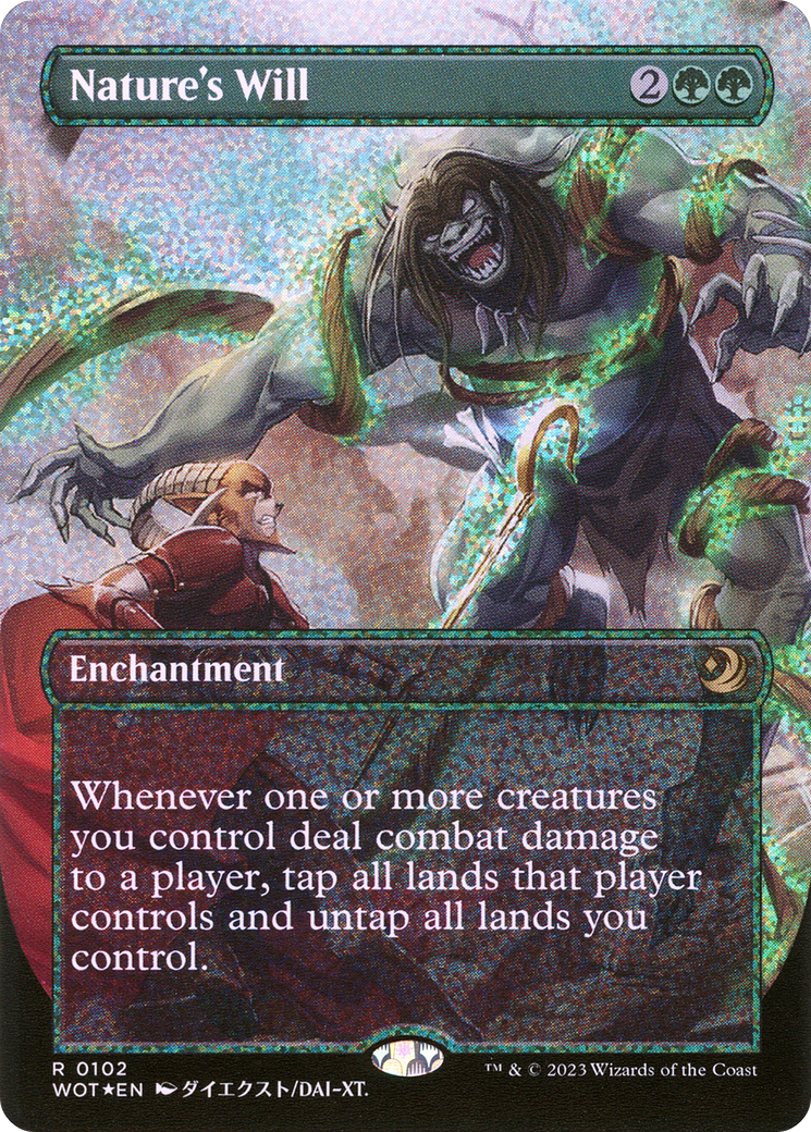 FOIL Nature's Will (Anime Borderless) (Confetti Foil) (WOT-102) - Wilds of Eldraine: Enchanting Tales - Magic The Gathering - Single Cards
