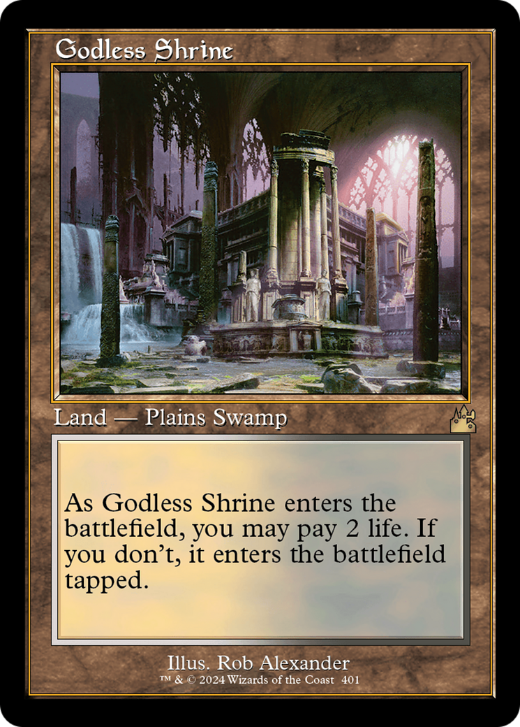 FOIL Godless Shrine (Retro Frame) (RVR-401) - Ravnica Remastered - Magic The Gathering - Single Cards