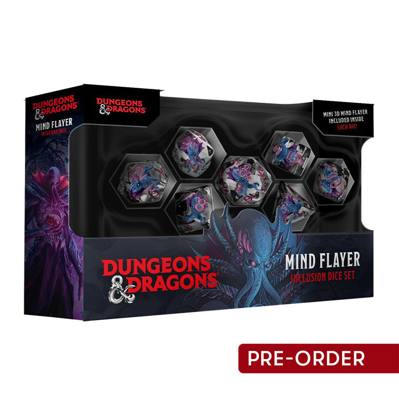 MDG D&D Dungeons & Dragons Monsters Resin Inclusion Mind Flayer Dice Set - Dice & Accessories