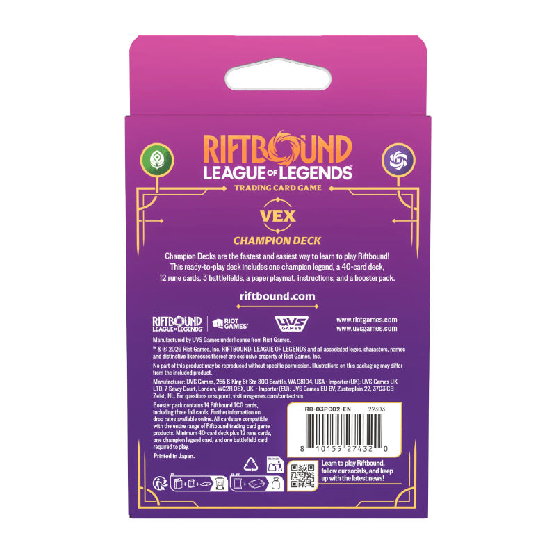 Riftbound League of Legends TCG Unleashed Vex Champion Deck - Trading Card Games - 3